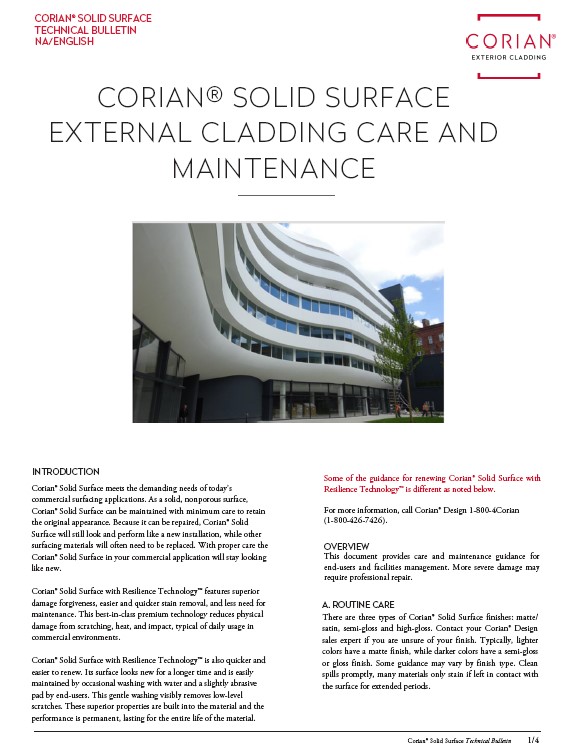 k-29819-corian-exterior-cladding-Manutenção e Cuidados